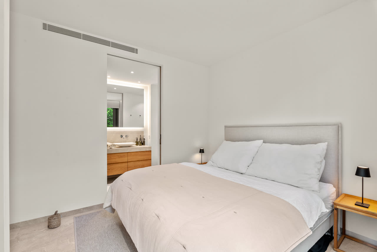 Master suite dressing area with custom joinery